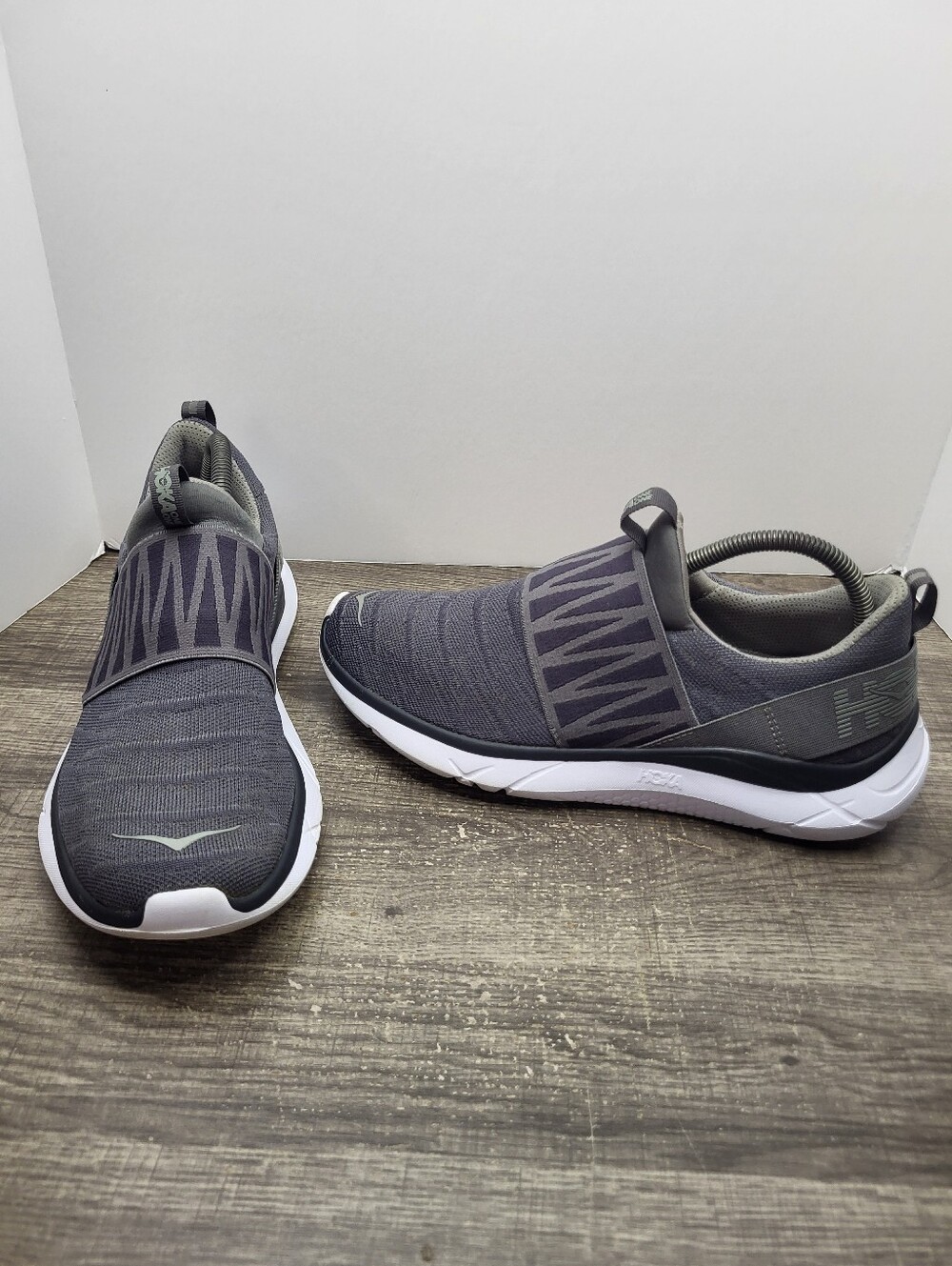 Hoka One One Hupana Slip-On Womens 9.5 Gray Running Shoes Sneakers